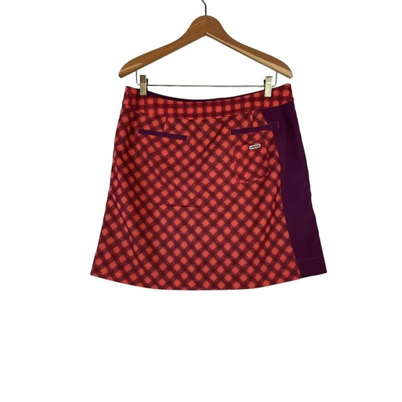 Cutter & Buck Annika Women’s Golf Skort Size 10 Orange & Maroon Lightweight - Picture 3 of 12